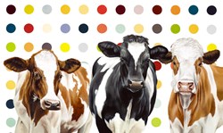 Damien's Herd by Hayley Goodhead - Hand Finished Limited Edition on Canvas sized 34x20 inches. Available from Whitewall Galleries