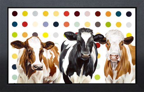 Damien's Herd by Hayley Goodhead - Framed Hand Finished Limited Edition on Canvas